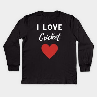 I Love Cricket Kids Long Sleeve T-Shirt